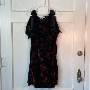 Black Floral Velvet Cocktail Dress